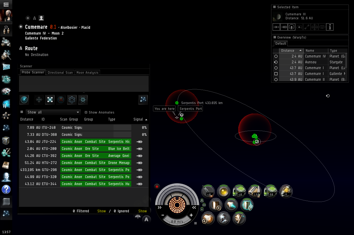 Results in the scanner and solar system map