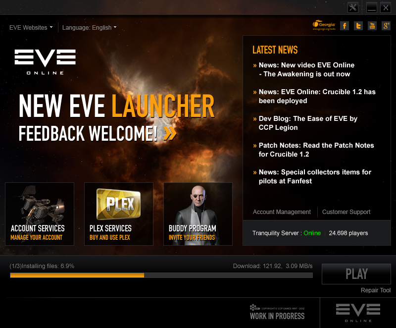 install eve online launcher