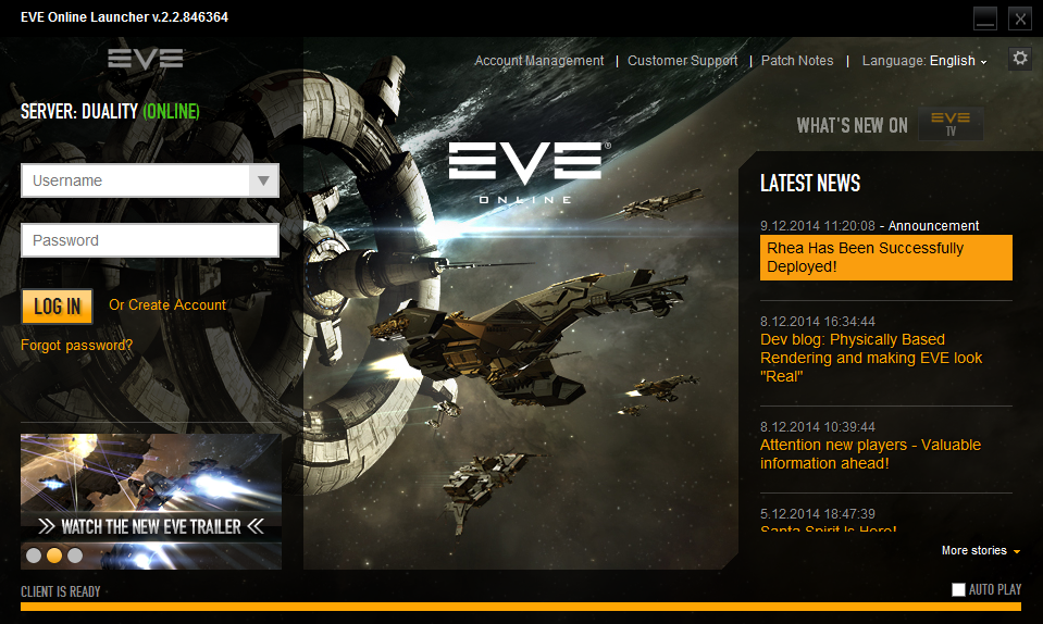 eve online launcher